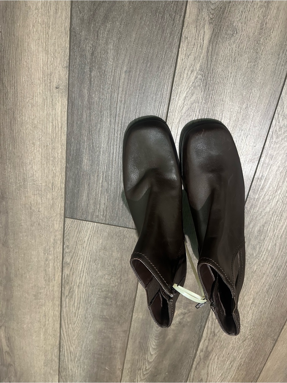 Women’s Brown Slip-On Leather Ankle Boots